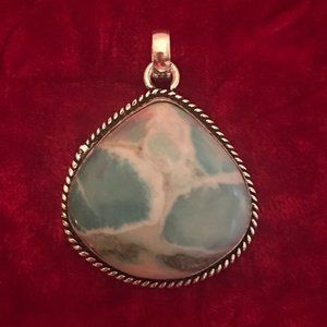 925 Sterling Silver Mosaic Blue Jasper Pendant